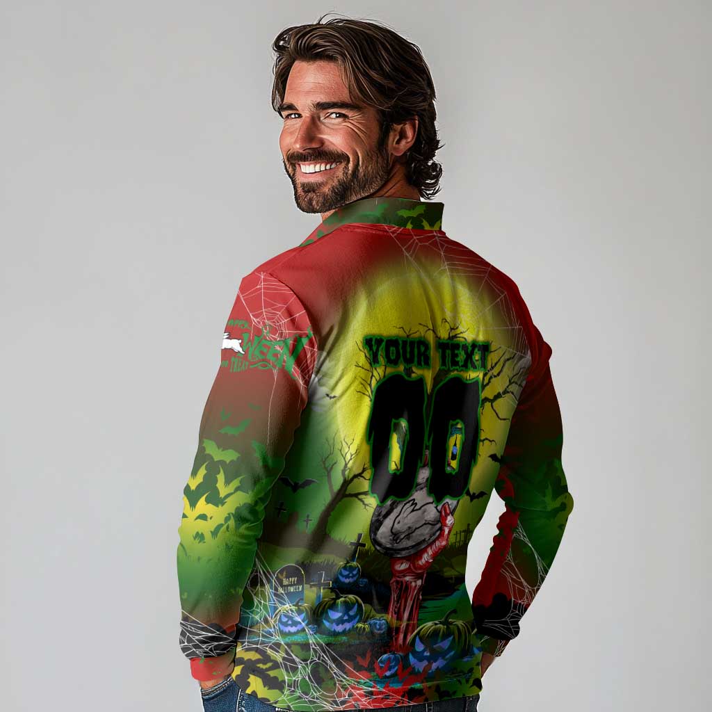 We Are Rabbitohs Halloween Long Sleeve Polo Shirt Pumpkin Scary Spooky Season - Aussie Hoodie