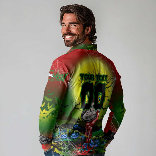We Are Rabbitohs Halloween Long Sleeve Polo Shirt Pumpkin Scary Spooky Season - Aussie Hoodie