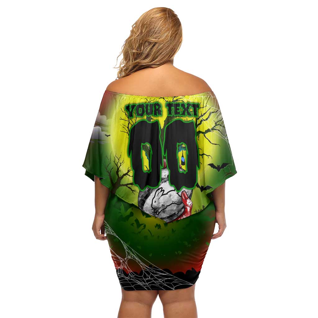 We Are Rabbitohs Halloween Off Shoulder Short Dress Pumpkin Scary Spooky Season - Aussie Hoodie