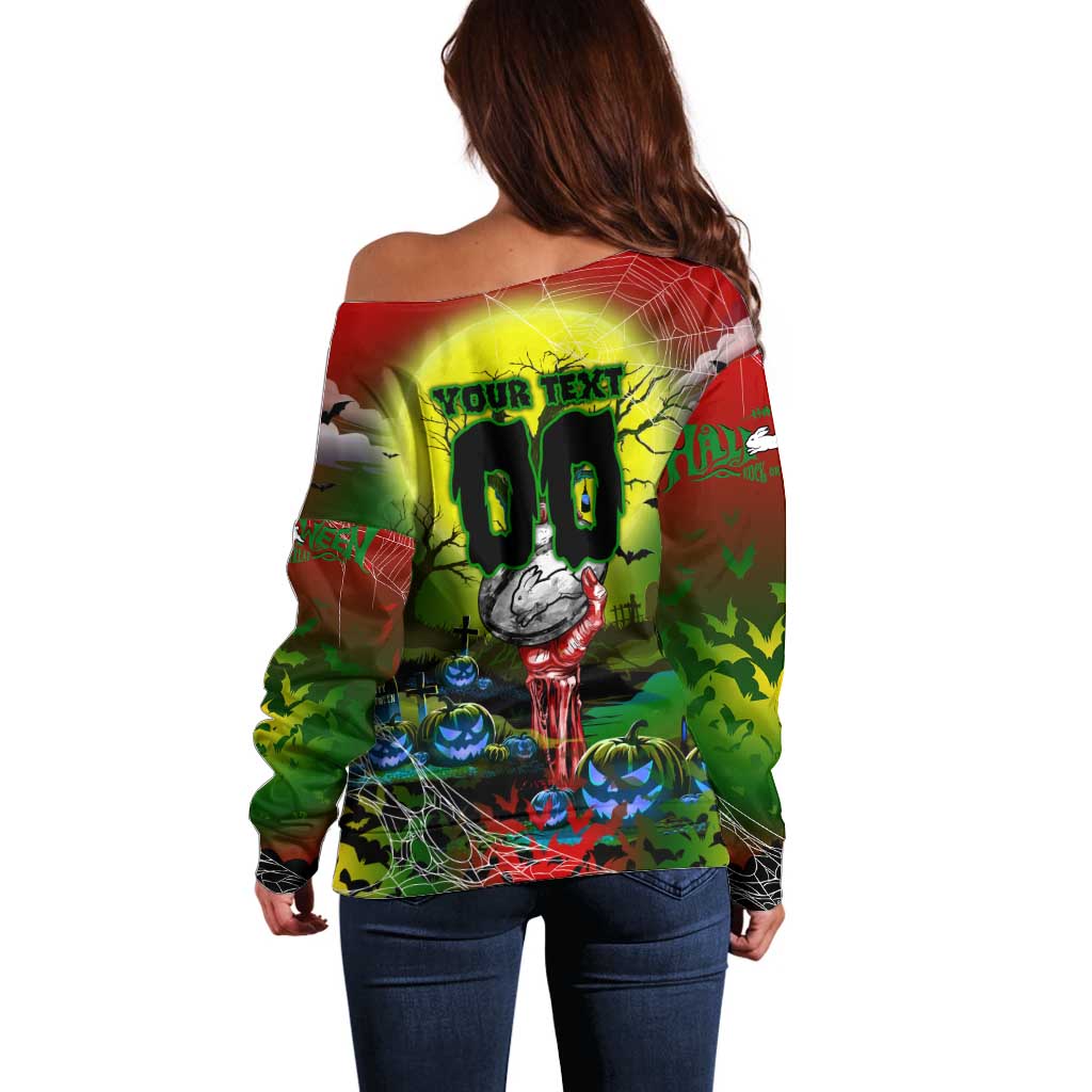 We Are Rabbitohs Halloween Off Shoulder Sweater Pumpkin Scary Spooky Season - Aussie Hoodie