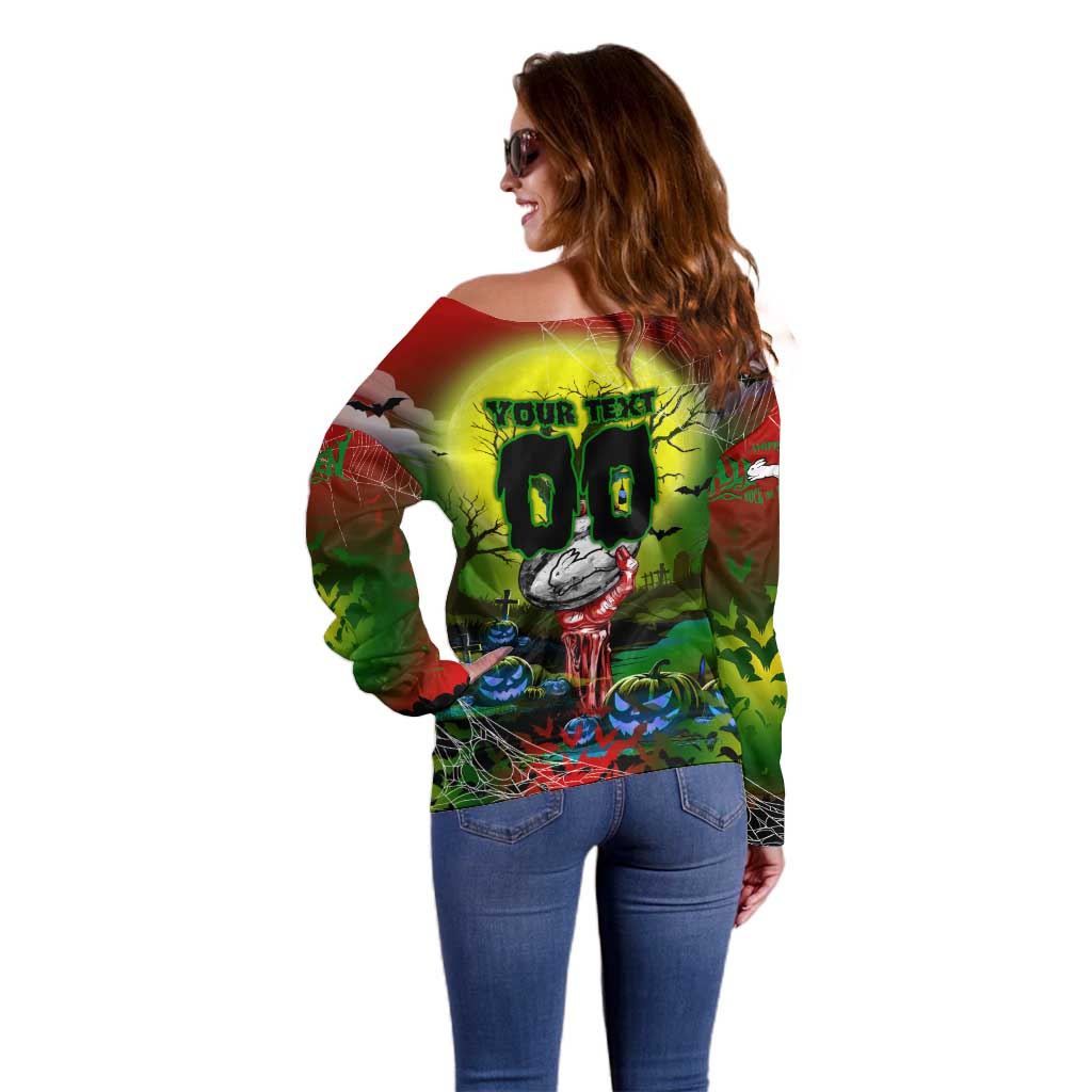 We Are Rabbitohs Halloween Off Shoulder Sweater Pumpkin Scary Spooky Season - Aussie Hoodie