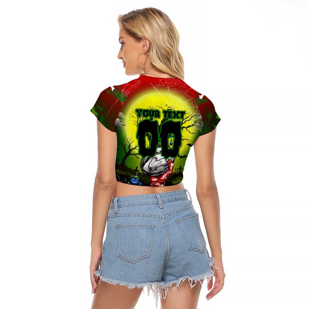 We Are Rabbitohs Halloween Raglan Cropped T Shirt Pumpkin Scary Spooky Season - Aussie Hoodie