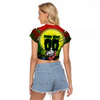 We Are Rabbitohs Halloween Raglan Cropped T Shirt Pumpkin Scary Spooky Season - Aussie Hoodie