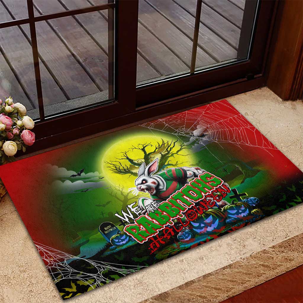 We Are Rabbitohs Halloween Rubber Doormat Pumpkin Scary Spooky Season - Aussie Hoodie
