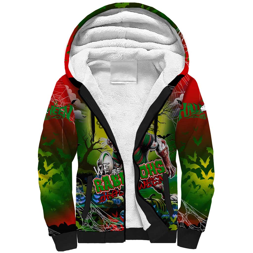 We Are Rabbitohs Halloween Sherpa Hoodie Pumpkin Scary Spooky Season - Aussie Hoodie