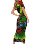 We Are Rabbitohs Halloween Short Sleeve Bodycon Dress Pumpkin Scary Spooky Season - Aussie Hoodie
