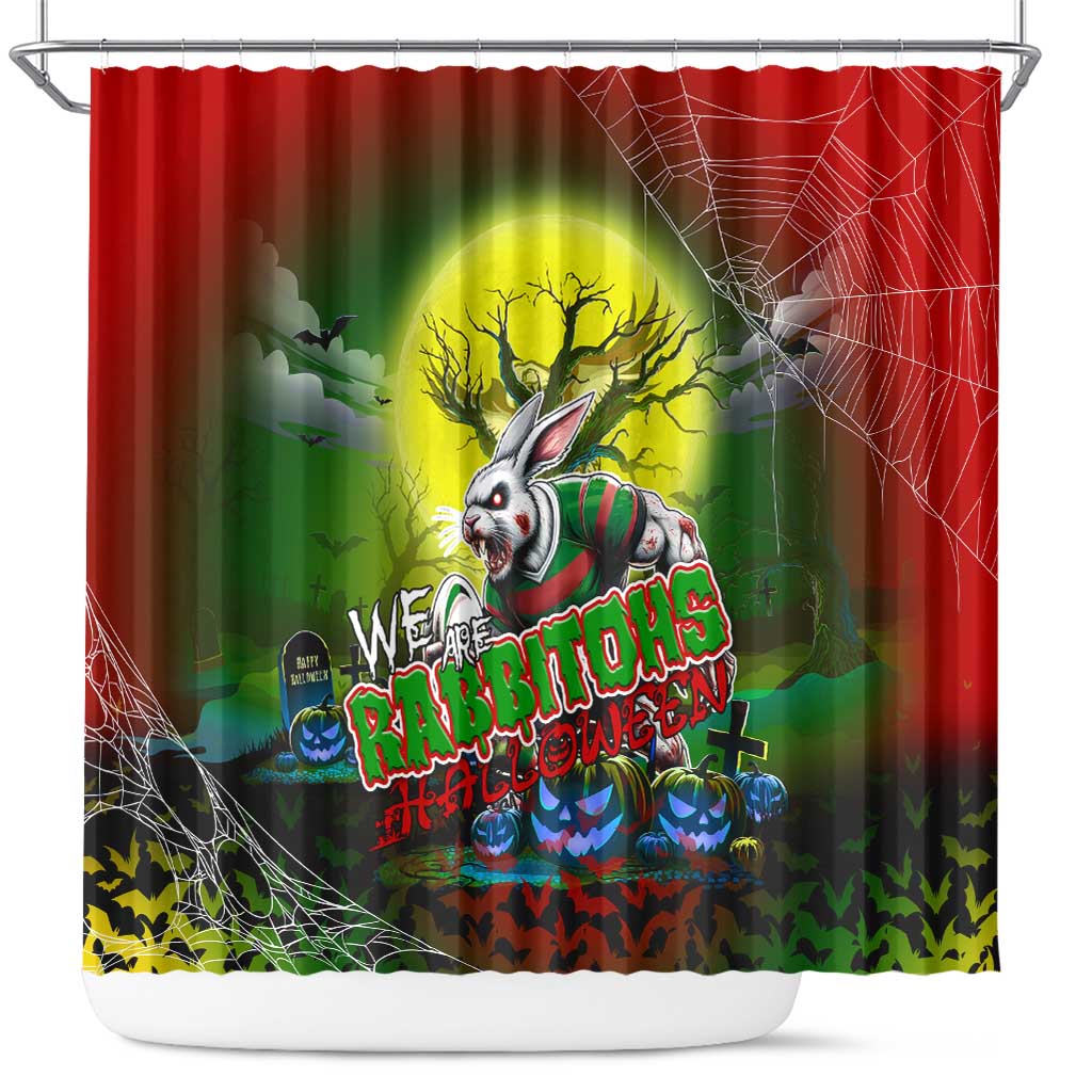 We Are Rabbitohs Halloween Shower Curtain Pumpkin Scary Spooky Season - Aussie Hoodie