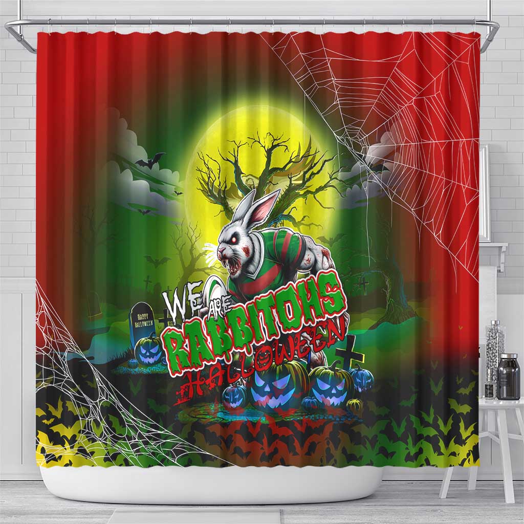 We Are Rabbitohs Halloween Shower Curtain Pumpkin Scary Spooky Season - Aussie Hoodie