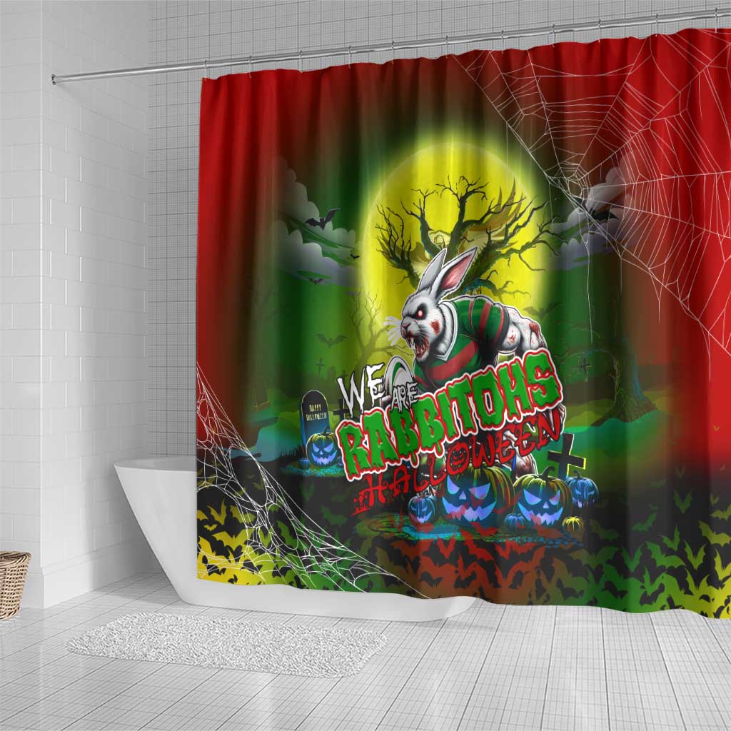 We Are Rabbitohs Halloween Shower Curtain Pumpkin Scary Spooky Season - Aussie Hoodie