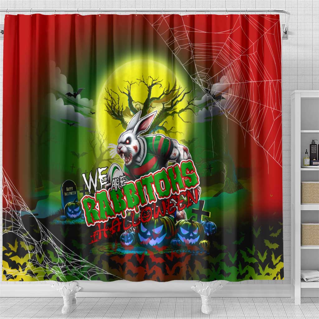 We Are Rabbitohs Halloween Shower Curtain Pumpkin Scary Spooky Season - Aussie Hoodie