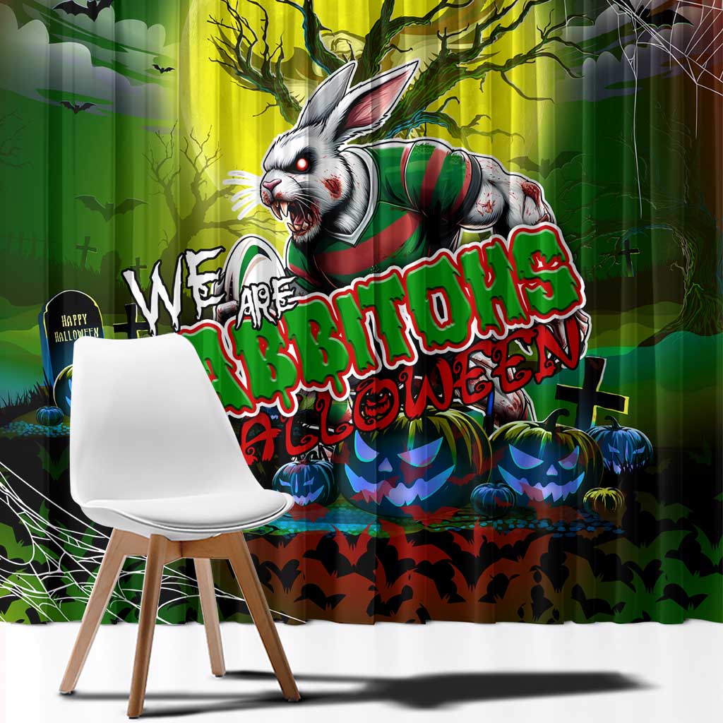 We Are Rabbitohs Halloween Window Curtain Pumpkin Scary Spooky Season - Aussie Hoodie