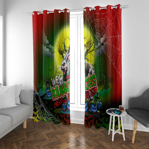 We Are Rabbitohs Halloween Window Curtain Pumpkin Scary Spooky Season - Aussie Hoodie
