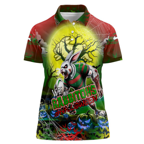 We Are Rabbitohs Halloween Women Polo Shirt Pumpkin Scary Spooky Season - Aussie Hoodie