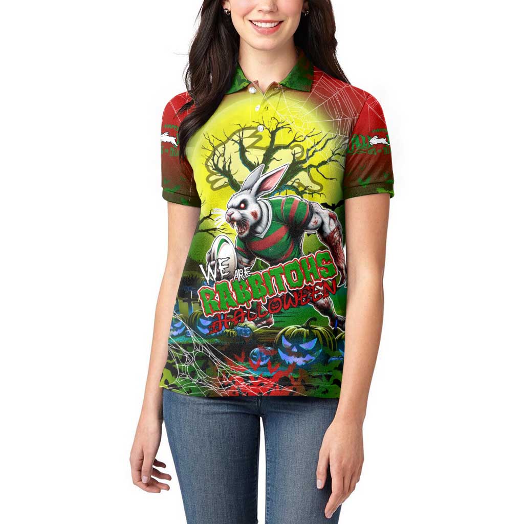 We Are Rabbitohs Halloween Women Polo Shirt Pumpkin Scary Spooky Season - Aussie Hoodie