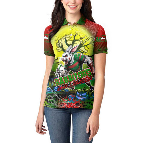 We Are Rabbitohs Halloween Women Polo Shirt Pumpkin Scary Spooky Season - Aussie Hoodie