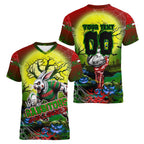 We Are Rabbitohs Halloween Women V-Neck T-Shirt Pumpkin Scary Spooky Season - Aussie Hoodie