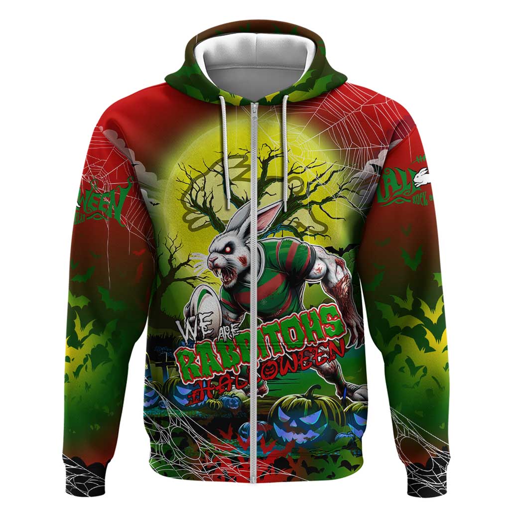 We Are Rabbitohs Halloween Zip Hoodie Pumpkin Scary Spooky Season - Aussie Hoodie