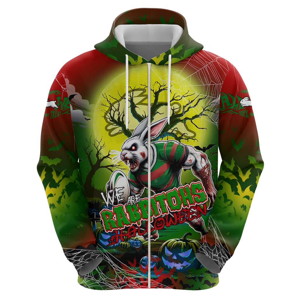 We Are Rabbitohs Halloween Zip Hoodie Pumpkin Scary Spooky Season - Aussie Hoodie
