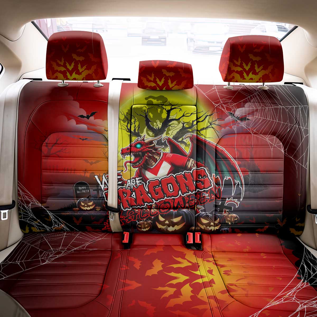 We Are Dragons Halloween Back Car Seat Cover Pumpkin Scary Spooky Season - Aussie Hoodie