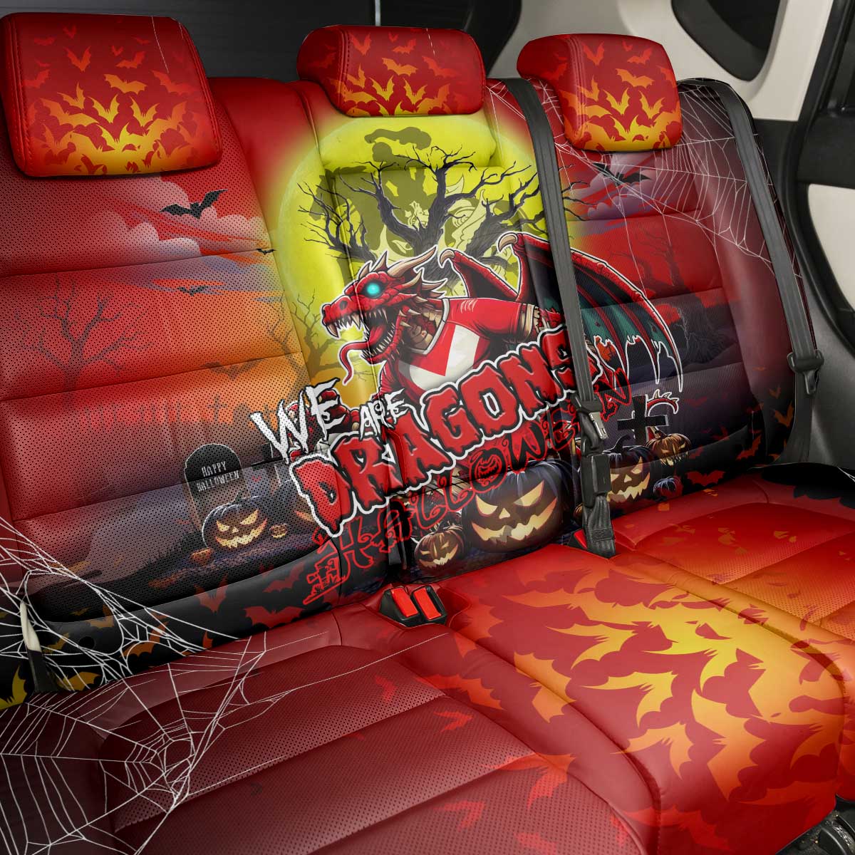 We Are Dragons Halloween Back Car Seat Cover Pumpkin Scary Spooky Season - Aussie Hoodie