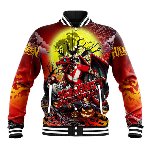 We Are Dragons Halloween Baseball Jacket Pumpkin Scary Spooky Season - Aussie Hoodie