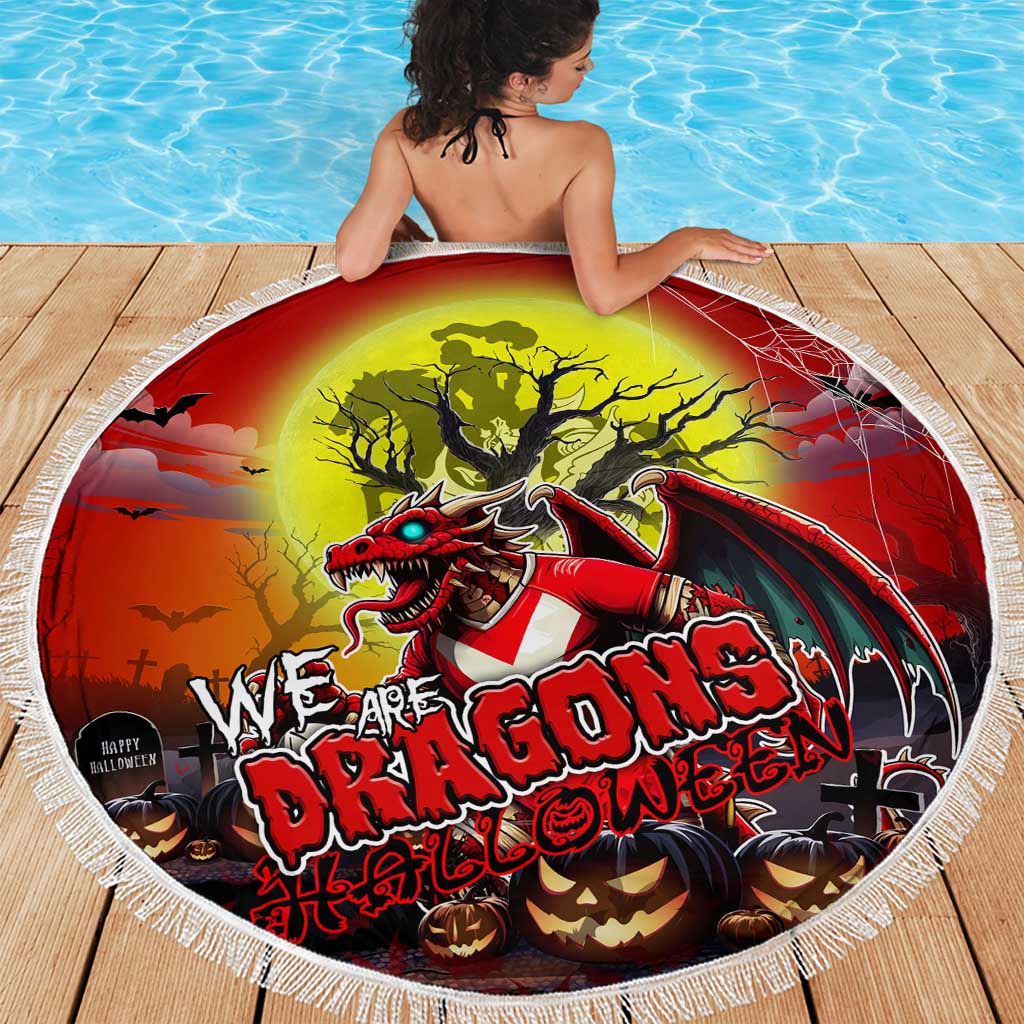 We Are Dragons Halloween Beach Blanket Pumpkin Scary Spooky Season - Aussie Hoodie