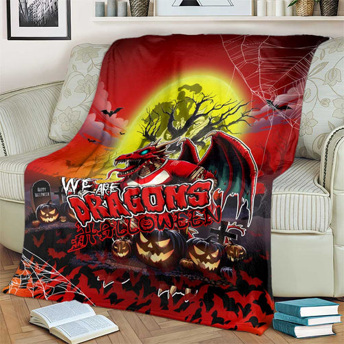 We Are Dragons Halloween Blanket Pumpkin Scary Spooky Season - Aussie Hoodie