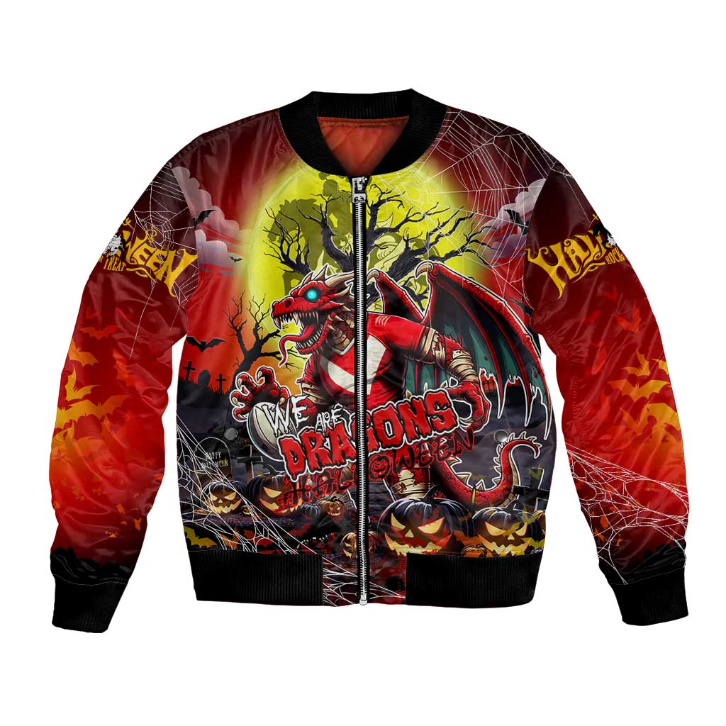 We Are Dragons Halloween Bomber Jacket Pumpkin Scary Spooky Season - Aussie Hoodie