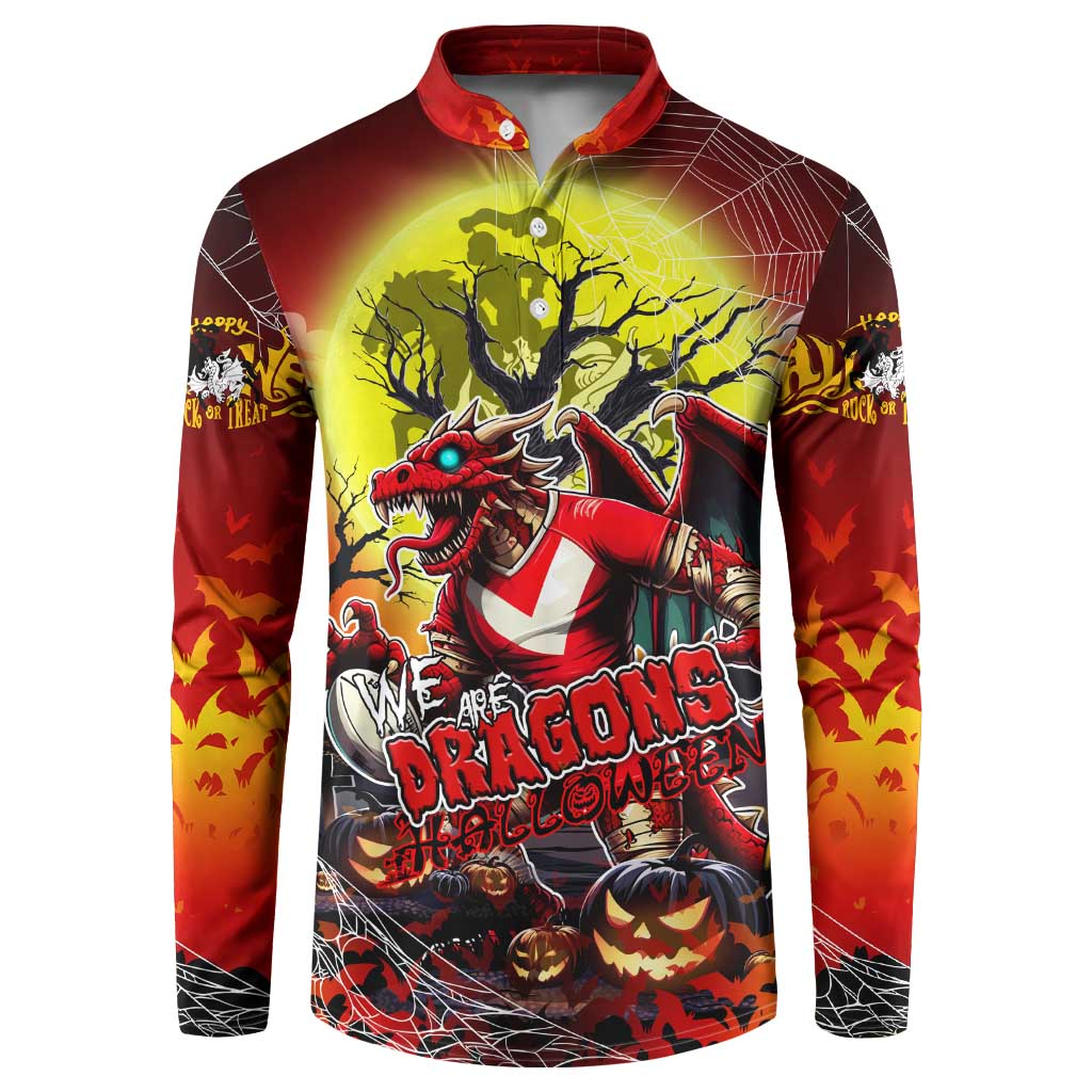 We Are Dragons Halloween Button Sweatshirt Pumpkin Scary Spooky Season - Aussie Hoodie