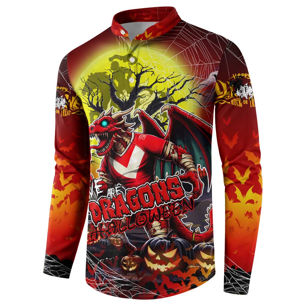 We Are Dragons Halloween Button Sweatshirt Pumpkin Scary Spooky Season - Aussie Hoodie