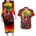 We Are Dragons Halloween Couples Matching Long Sleeve Bodycon Dress and Hawaiian Shirt Pumpkin Scary Spooky Season - Aussie Hoodie