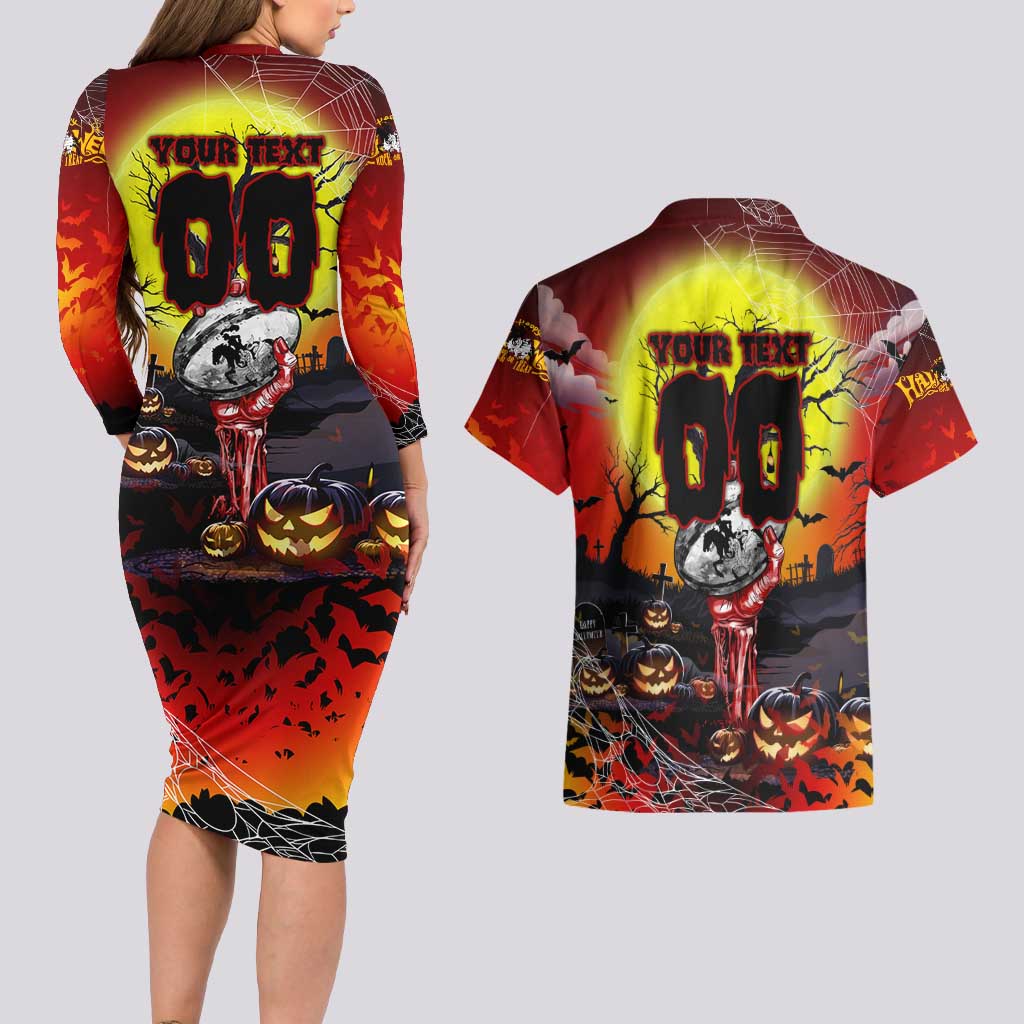 We Are Dragons Halloween Couples Matching Long Sleeve Bodycon Dress and Hawaiian Shirt Pumpkin Scary Spooky Season - Aussie Hoodie