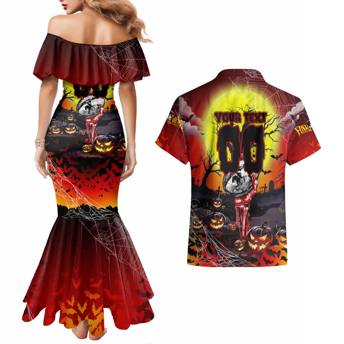 We Are Dragons Halloween Couples Matching Mermaid Dress and Hawaiian Shirt Pumpkin Scary Spooky Season - Aussie Hoodie