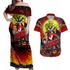 We Are Dragons Halloween Couples Matching Off Shoulder Maxi Dress and Hawaiian Shirt Pumpkin Scary Spooky Season - Aussie Hoodie