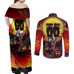 We Are Dragons Halloween Couples Matching Off Shoulder Maxi Dress and Long Sleeve Button Shirt Pumpkin Scary Spooky Season - Aussie Hoodie