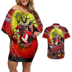We Are Dragons Halloween Couples Matching Off Shoulder Short Dress and Hawaiian Shirt Pumpkin Scary Spooky Season - Aussie Hoodie