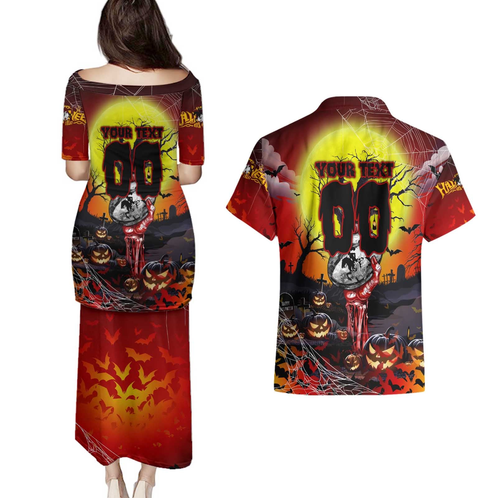 We Are Dragons Halloween Couples Matching Puletasi and Hawaiian Shirt Pumpkin Scary Spooky Season - Aussie Hoodie