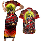 We Are Dragons Halloween Couples Matching Short Sleeve Bodycon Dress and Hawaiian Shirt Pumpkin Scary Spooky Season - Aussie Hoodie
