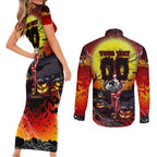 We Are Dragons Halloween Couples Matching Short Sleeve Bodycon Dress and Long Sleeve Button Shirt Pumpkin Scary Spooky Season - Aussie Hoodie