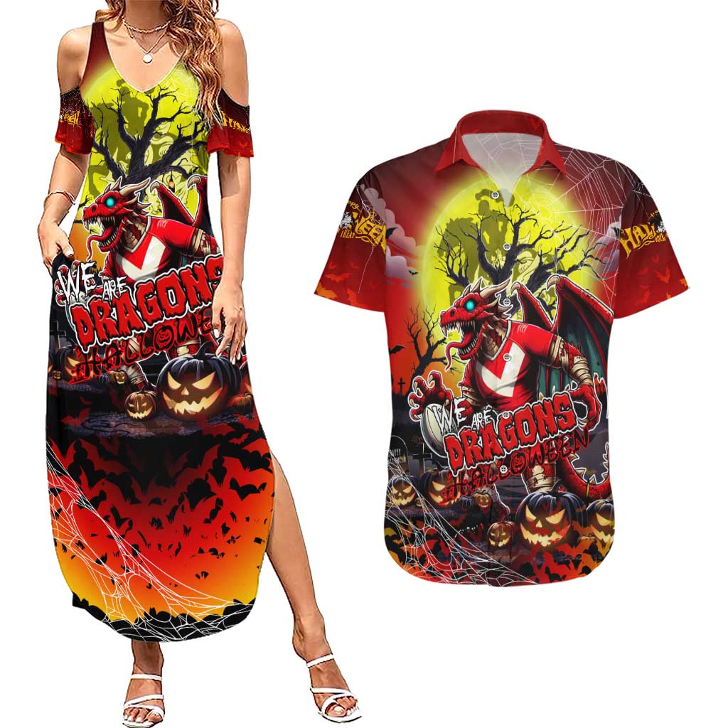 We Are Dragons Halloween Couples Matching Summer Maxi Dress and Hawaiian Shirt Pumpkin Scary Spooky Season - Aussie Hoodie