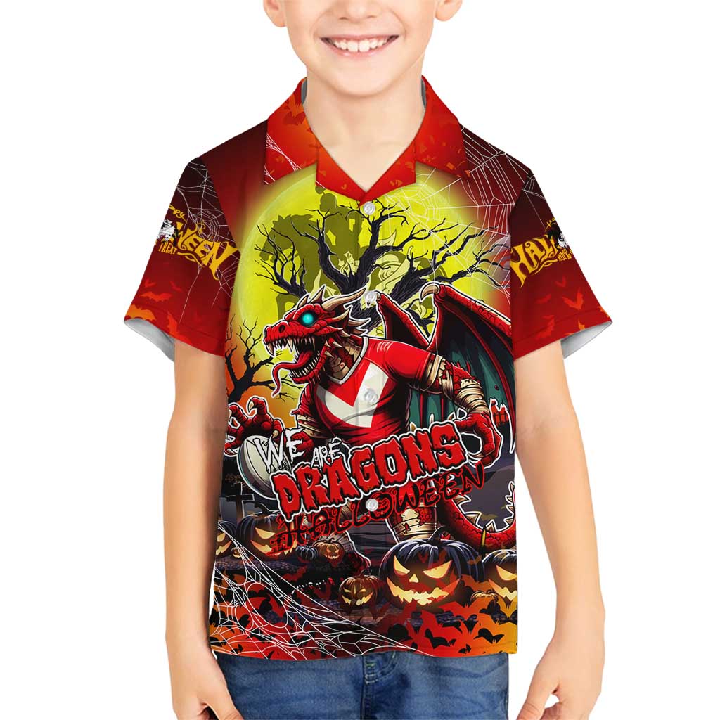 We Are Dragons Halloween Family Matching Long Sleeve Bodycon Dress and Hawaiian Shirt Pumpkin Scary Spooky Season - Aussie Hoodie