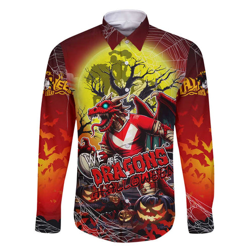 We Are Dragons Halloween Family Matching Off The Shoulder Long Sleeve Dress and Hawaiian Shirt Pumpkin Scary Spooky Season - Aussie Hoodie