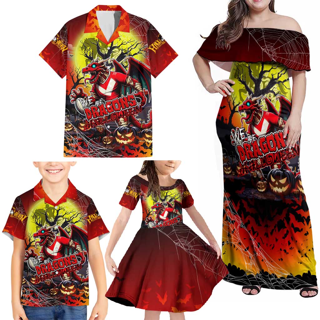 We Are Dragons Halloween Family Matching Off Shoulder Maxi Dress and Hawaiian Shirt Pumpkin Scary Spooky Season - Aussie Hoodie