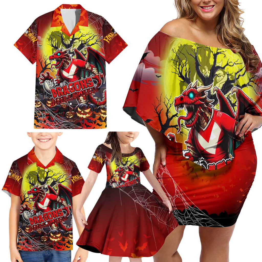 We Are Dragons Halloween Family Matching Off Shoulder Short Dress and Hawaiian Shirt Pumpkin Scary Spooky Season - Aussie Hoodie