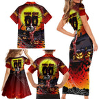 We Are Dragons Halloween Family Matching Short Sleeve Bodycon Dress and Hawaiian Shirt Pumpkin Scary Spooky Season - Aussie Hoodie
