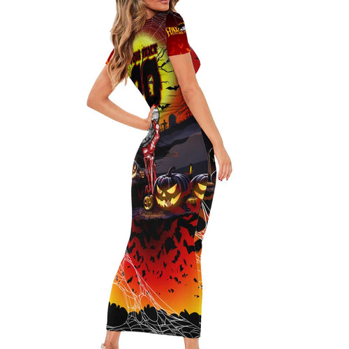 We Are Dragons Halloween Family Matching Short Sleeve Bodycon Dress and Hawaiian Shirt Pumpkin Scary Spooky Season - Aussie Hoodie