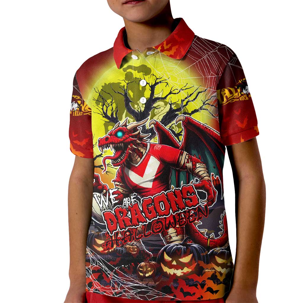 We Are Dragons Halloween Kid Polo Shirt Pumpkin Scary Spooky Season - Aussie Hoodie