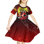 We Are Dragons Halloween Kid Short Sleeve Dress Pumpkin Scary Spooky Season - Aussie Hoodie