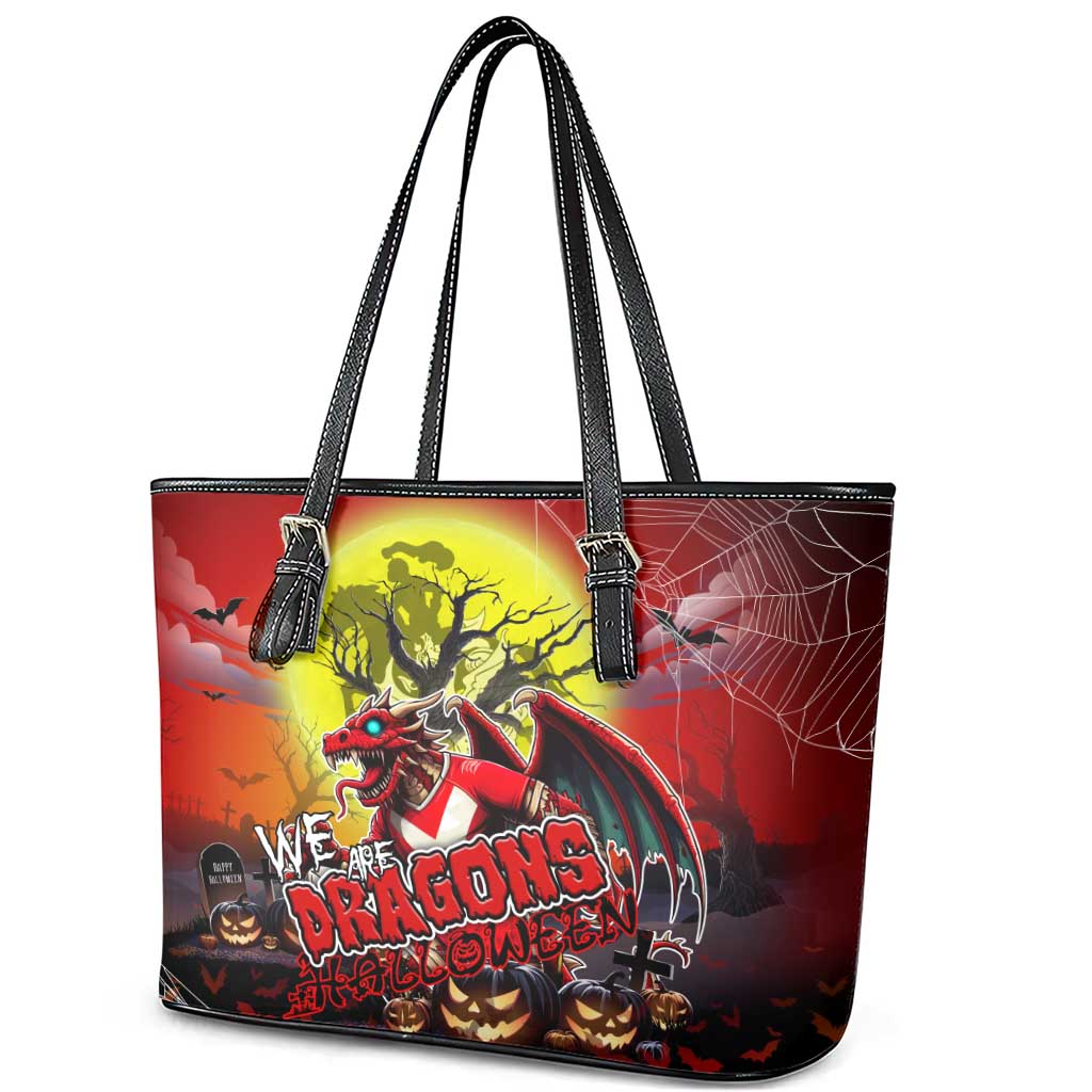 We Are Dragons Halloween Leather Tote Bag Pumpkin Scary Spooky Season - Aussie Hoodie