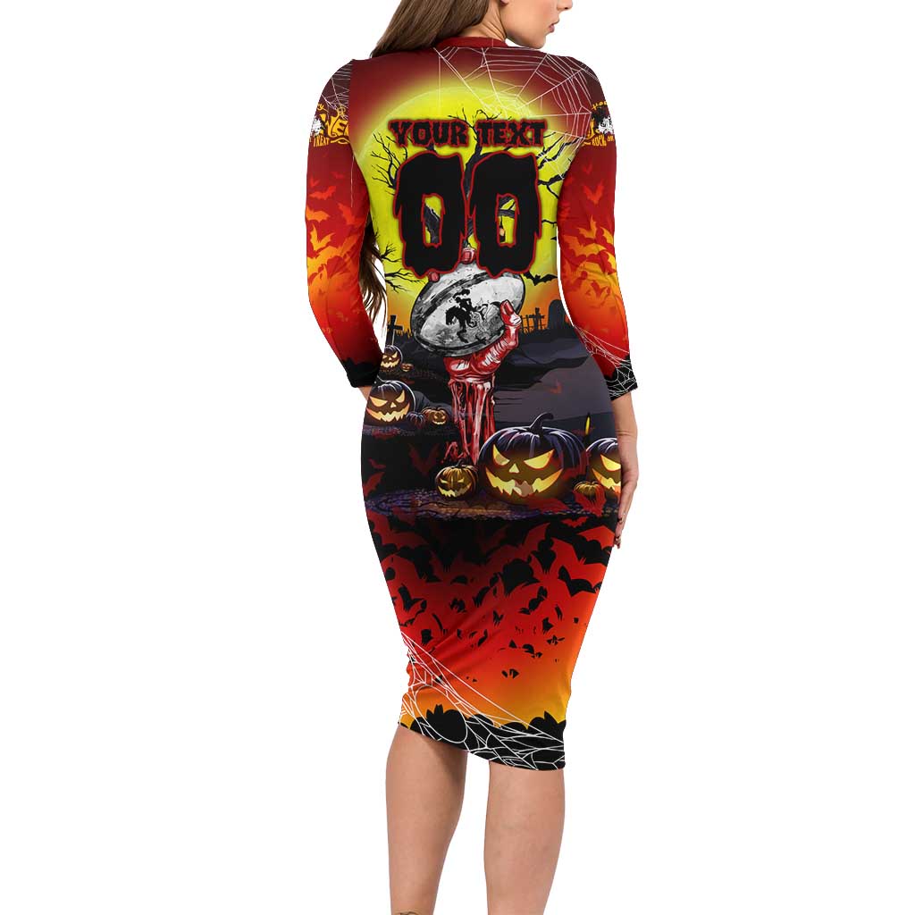 We Are Dragons Halloween Long Sleeve Bodycon Dress Pumpkin Scary Spooky Season - Aussie Hoodie